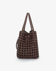 PERRIE BUCKET MINI WOVEN SQUARE ESPRESSO - REMI/REID