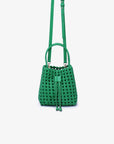PERRIE BUCKET MINI WOVEN SQUARE GREEN - REMI/REID