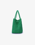 PERRIE BUCKET MINI WOVEN SQUARE GREEN - REMI/REID