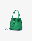 PERRIE BUCKET MINI WOVEN SQUARE GREEN - REMI/REID