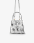 PERRIE BUCKET MINI WOVEN SQUARE HI SHINE SILVER - REMI/REID