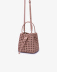 PERRIE BUCKET MINI WOVEN SQUARE LIGHT TAN - REMI/REID