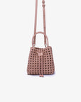 PERRIE BUCKET MINI WOVEN SQUARE LIGHT TAN - REMI/REID