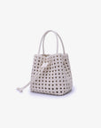 PERRIE BUCKET MINI WOVEN SQUARE OFF WHITE - REMI/REID