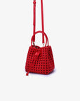 PERRIE BUCKET MINI WOVEN SQUARE RED - REMI/REID