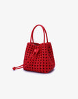 PERRIE BUCKET MINI WOVEN SQUARE RED - REMI/REID