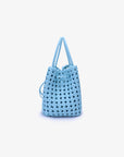 PERRIE BUCKET MINI WOVEN SQUARE SKY BLUE - REMI/REID