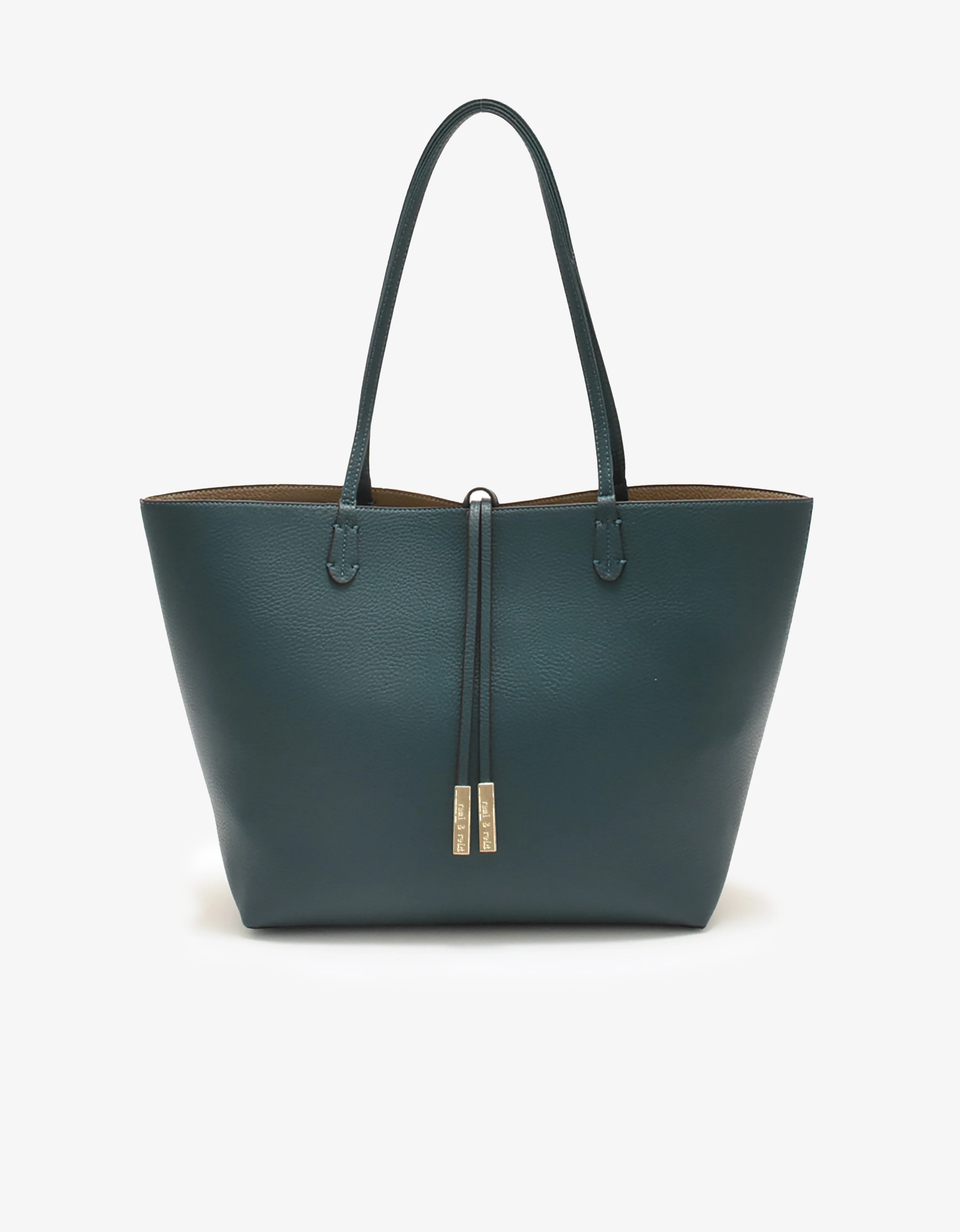Teal top tote handbag