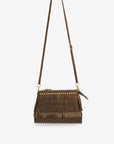 VASSEL FRINGE CLUTCH FAUX SUEDE OLIVE - REMI/REID