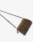 VASSEL FRINGE CLUTCH FAUX SUEDE OLIVE - REMI/REID