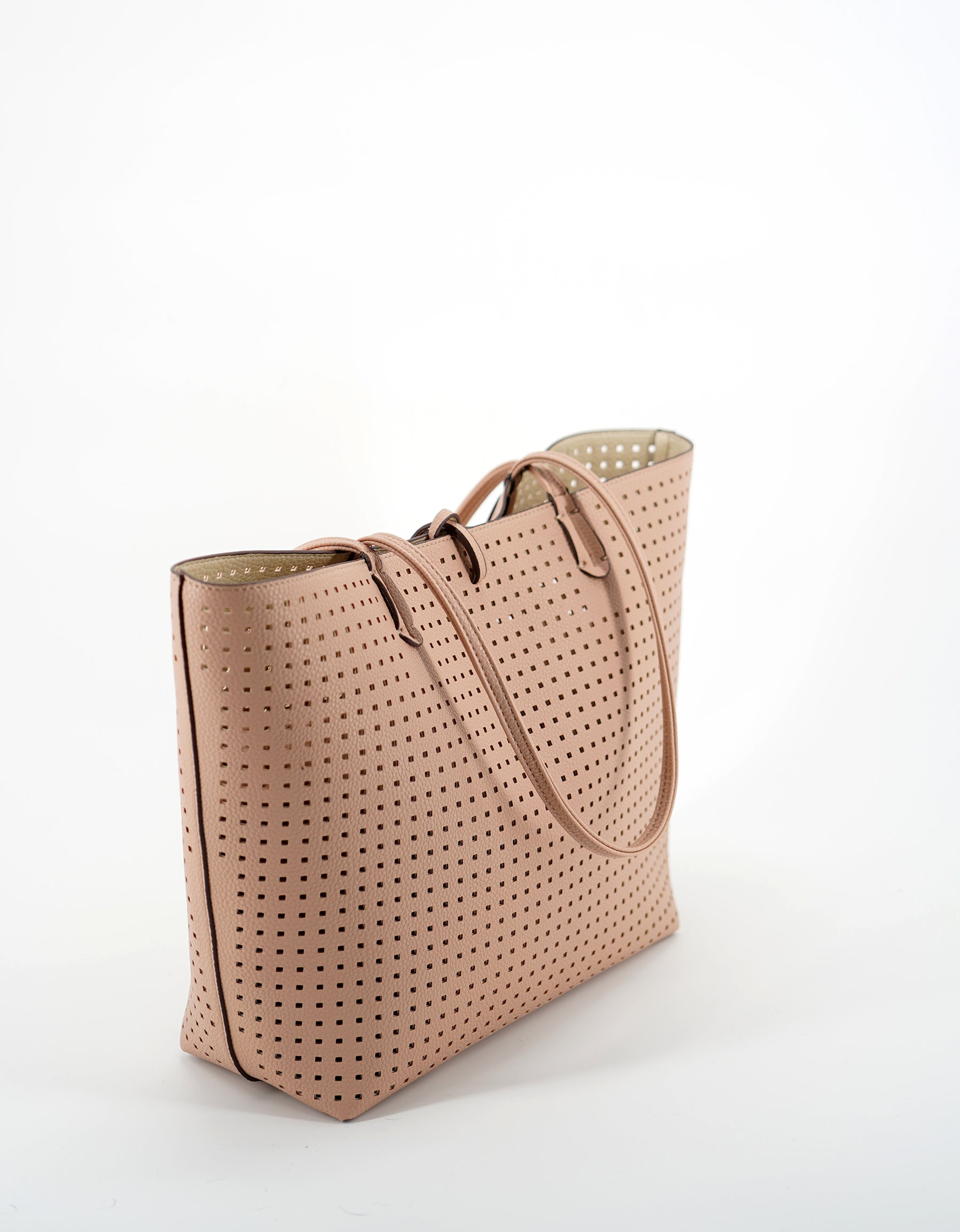 DEPARTURE TOTE PERFORATED SQUARE BALLET PINK/CREAM