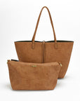 DEPARTURE TOTE LINEN TEXTURE CAMEL/OLIVE