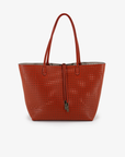 DEPARTURE TOTE PERFORATED SQUARE BURNT TERRACOTTA/PUTTY