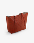 DEPARTURE TOTE PERFORATED SQUARE BURNT TERRACOTTA/PUTTY