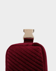 AERIN VELVET QUILTED BELT BAG BERRY