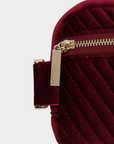 AERIN VELVET QUILTED BELT BAG BERRY