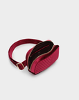 AERIN VELVET QUILTED BELT BAG BERRY