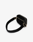 AERIN VELVET QUILTED BELT BAG BLACK
