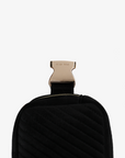 AERIN VELVET QUILTED BELT BAG BLACK