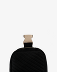 AERIN VELVET QUILTED BELT BAG BLACK