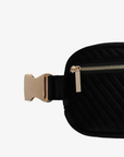 AERIN VELVET QUILTED BELT BAG BLACK