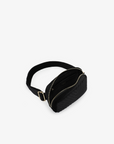 AERIN VELVET QUILTED BELT BAG BLACK