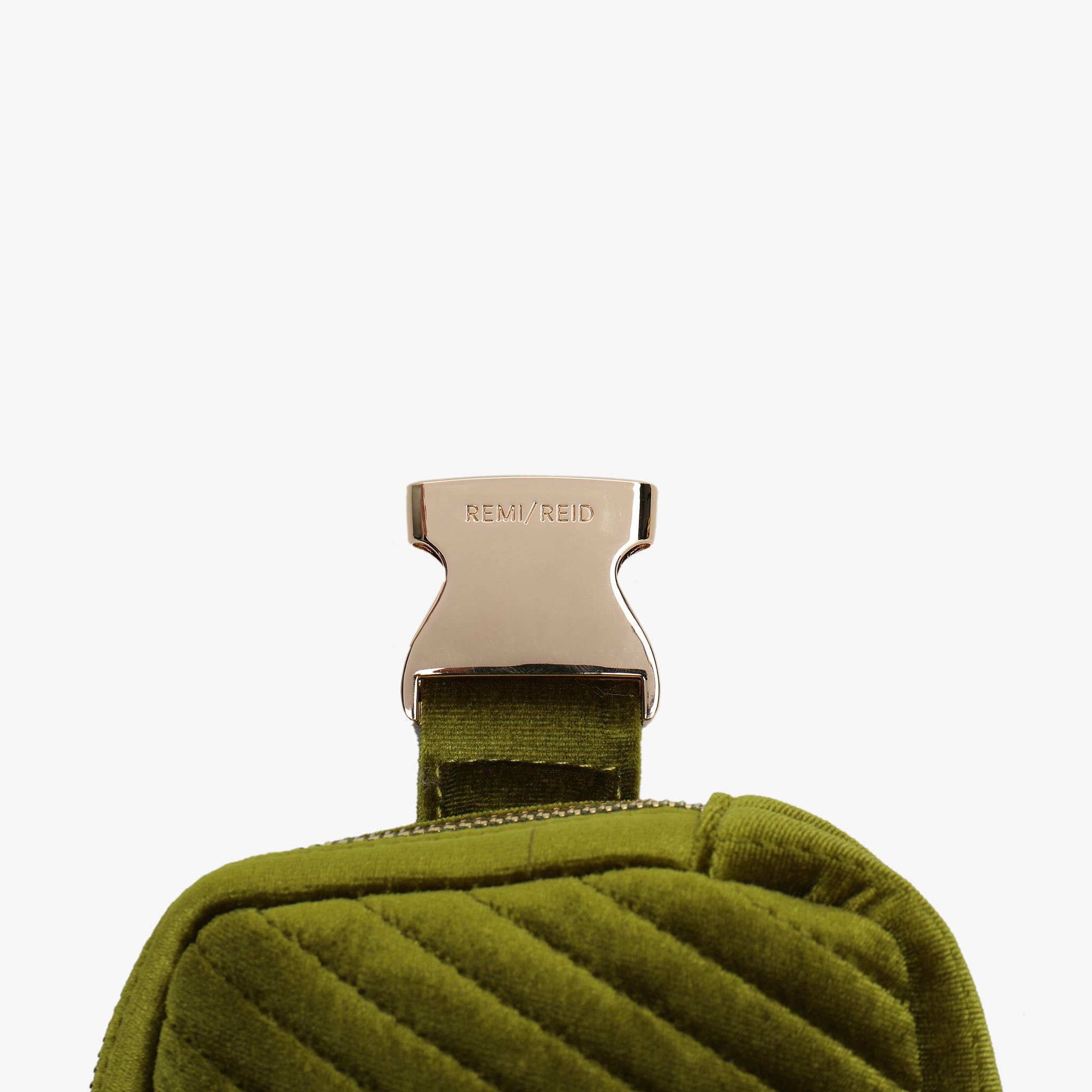 AERIN VELVET QUILTED BELT BAG DARK CHARTREUSE