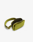 AERIN VELVET QUILTED BELT BAG DARK CHARTREUSE