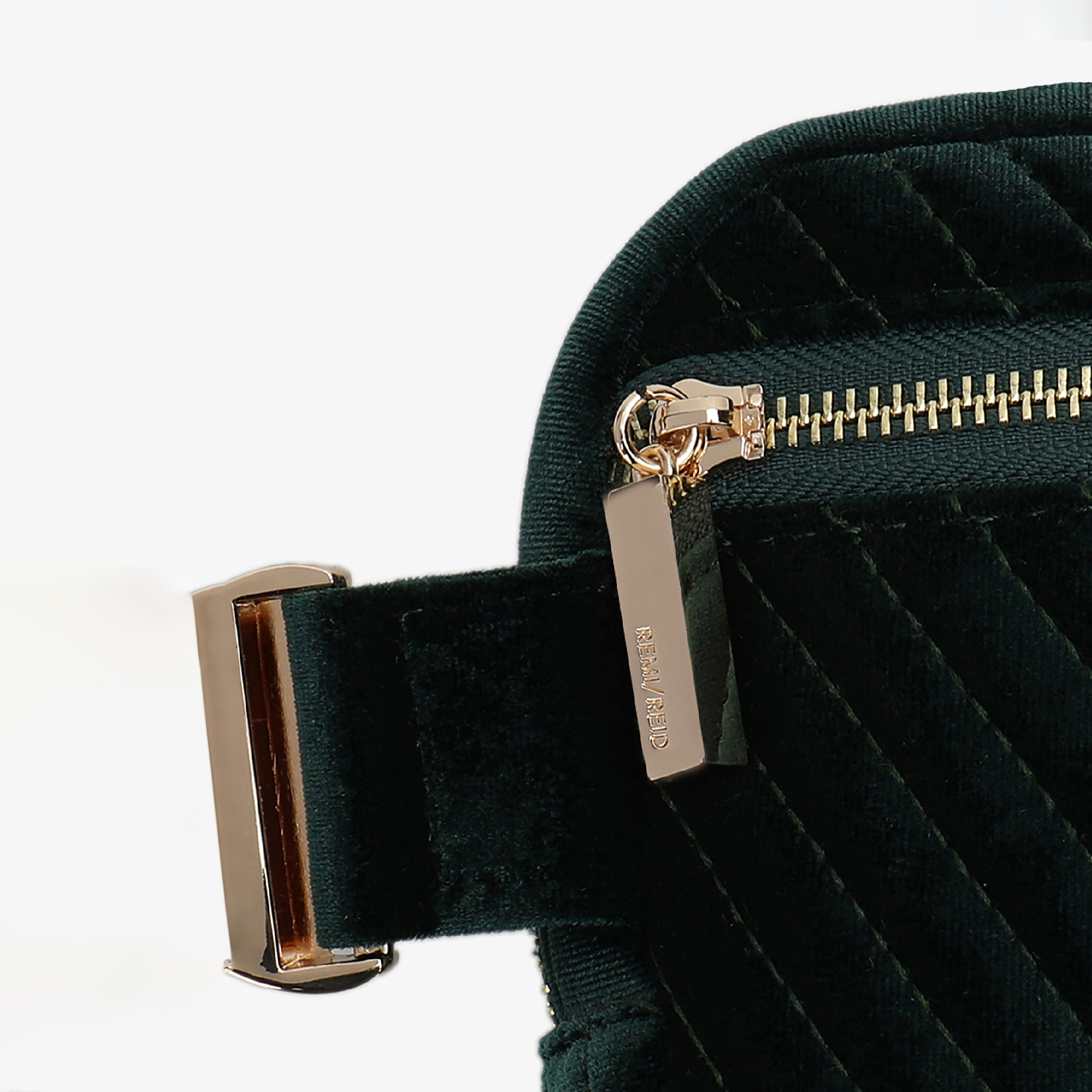 AERIN VELVET QUILTED BELT BAG EMERALD