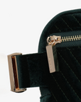 AERIN VELVET QUILTED BELT BAG EMERALD