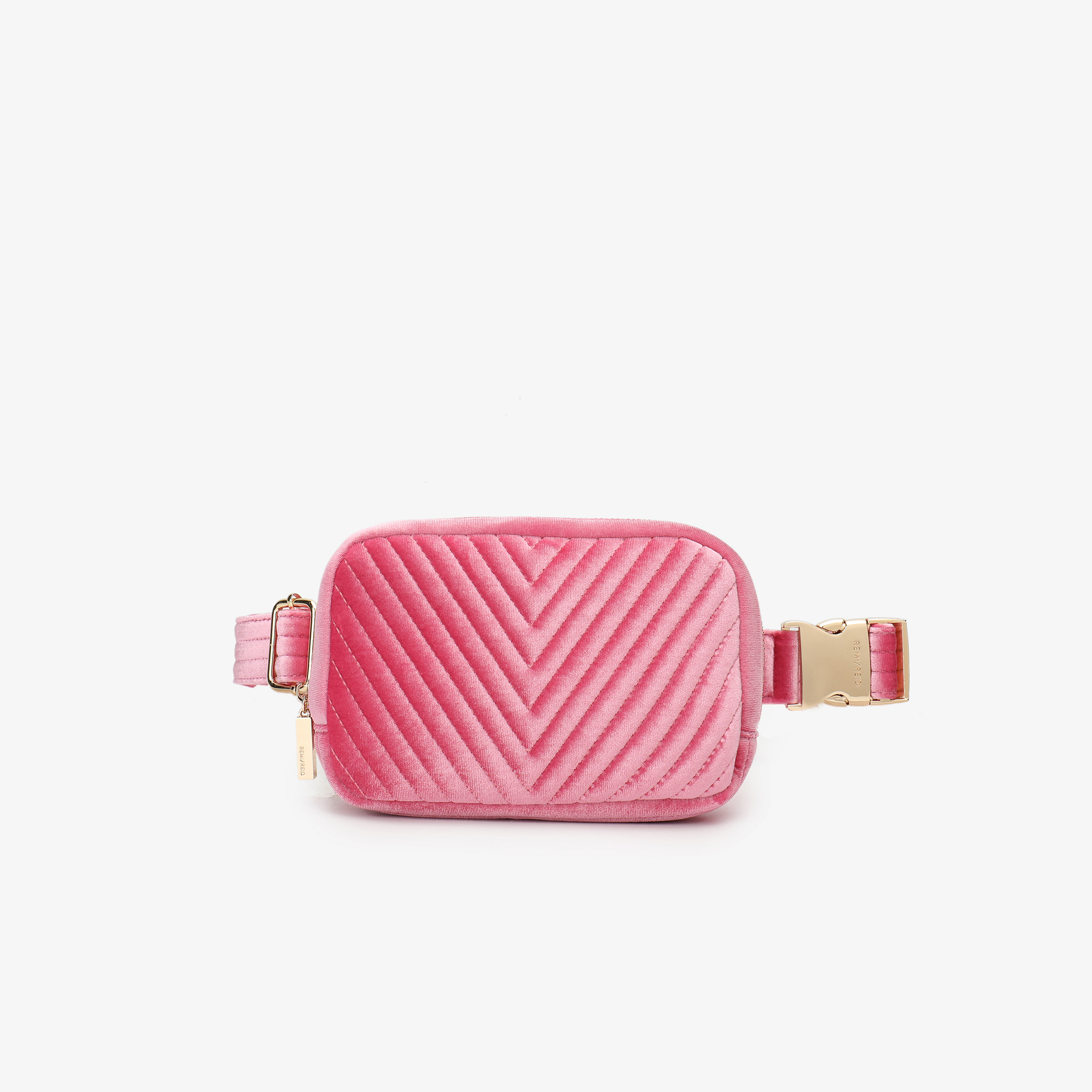 AERIN VELVET QUILTED BELT BAG HOT PINK