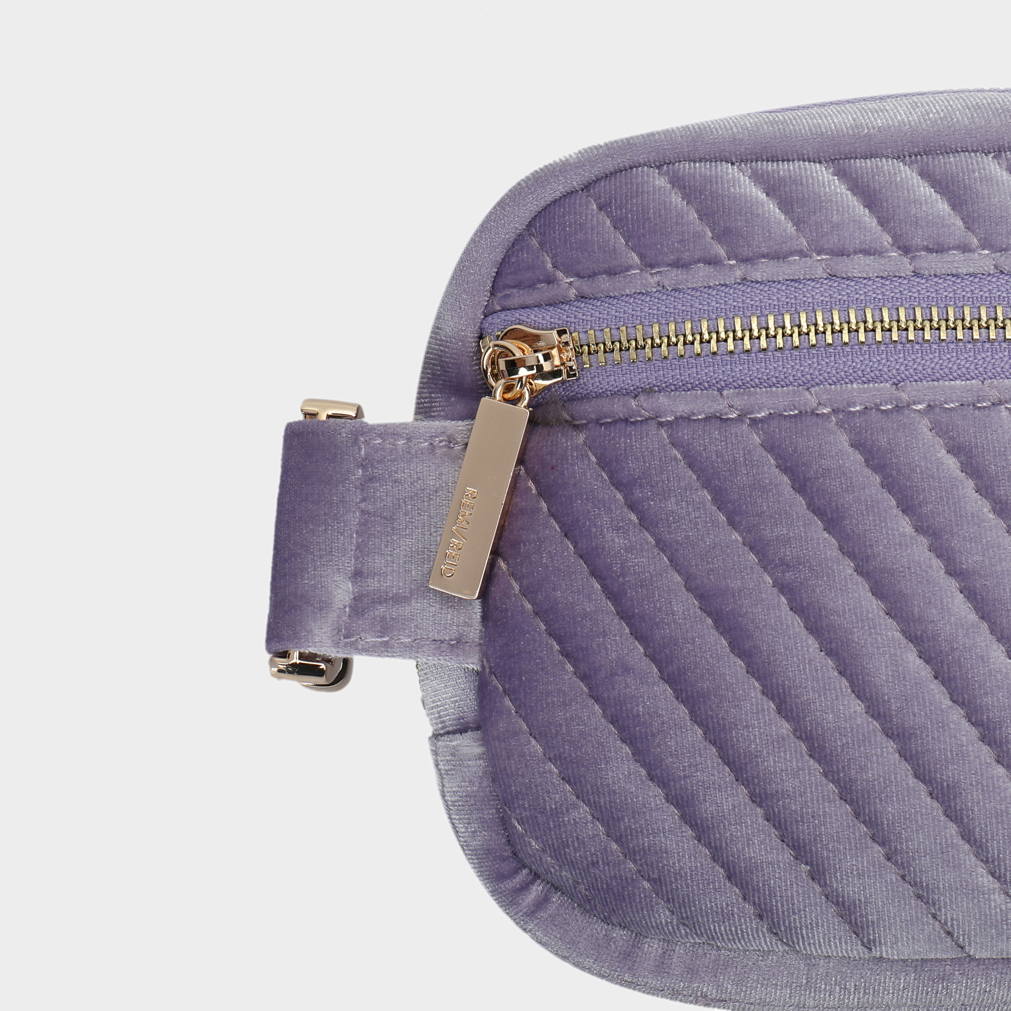 AERIN VELVET QUILTED BELT BAG LAVENDER