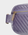 AERIN VELVET QUILTED BELT BAG LAVENDER