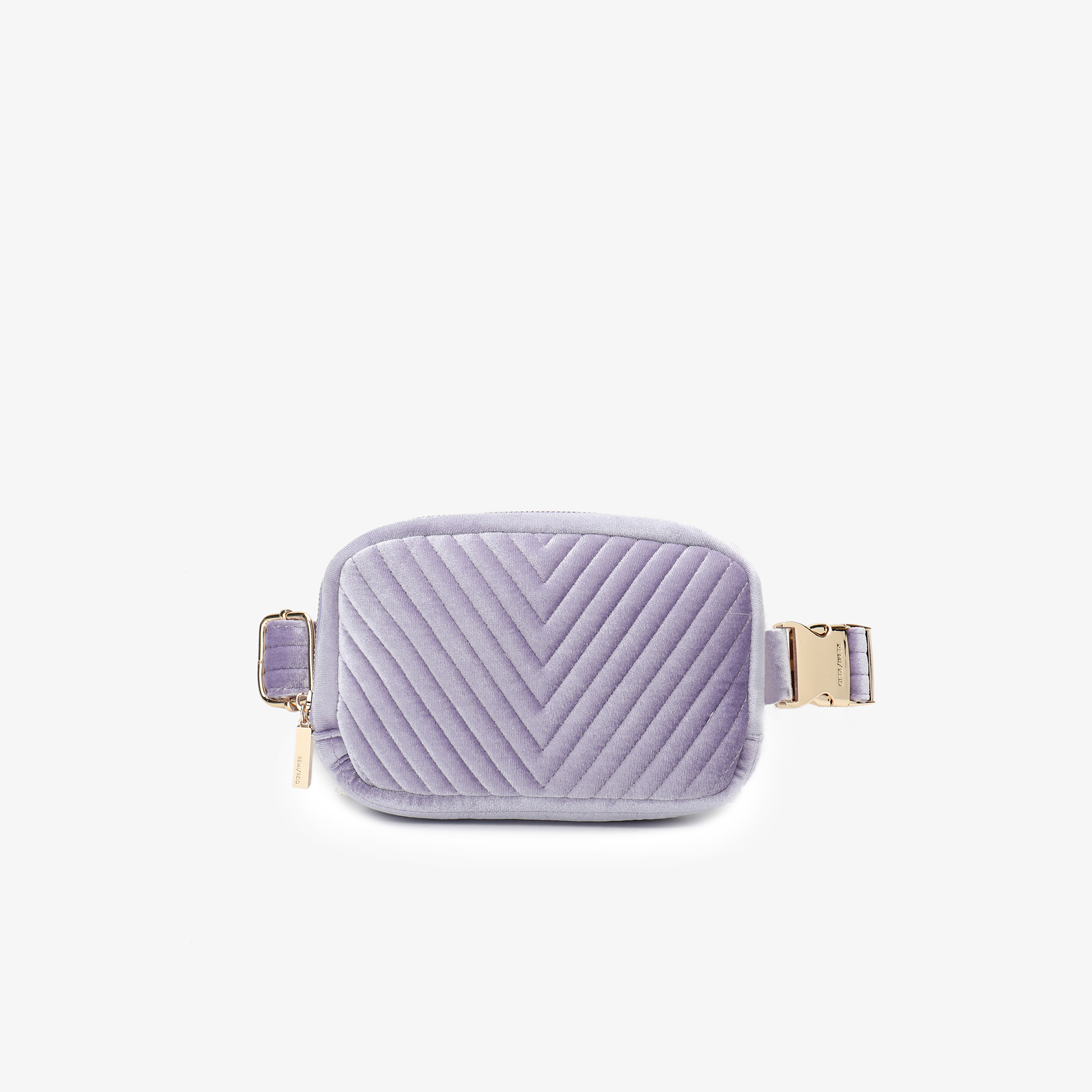 AERIN VELVET QUILTED BELT BAG LAVENDER