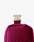 AERIN VELVET QUILTED BELT BAG MAGENTA