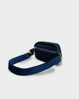 AERIN VELVET QUILTED BELT BAG NAVY