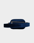 AERIN VELVET QUILTED BELT BAG NAVY