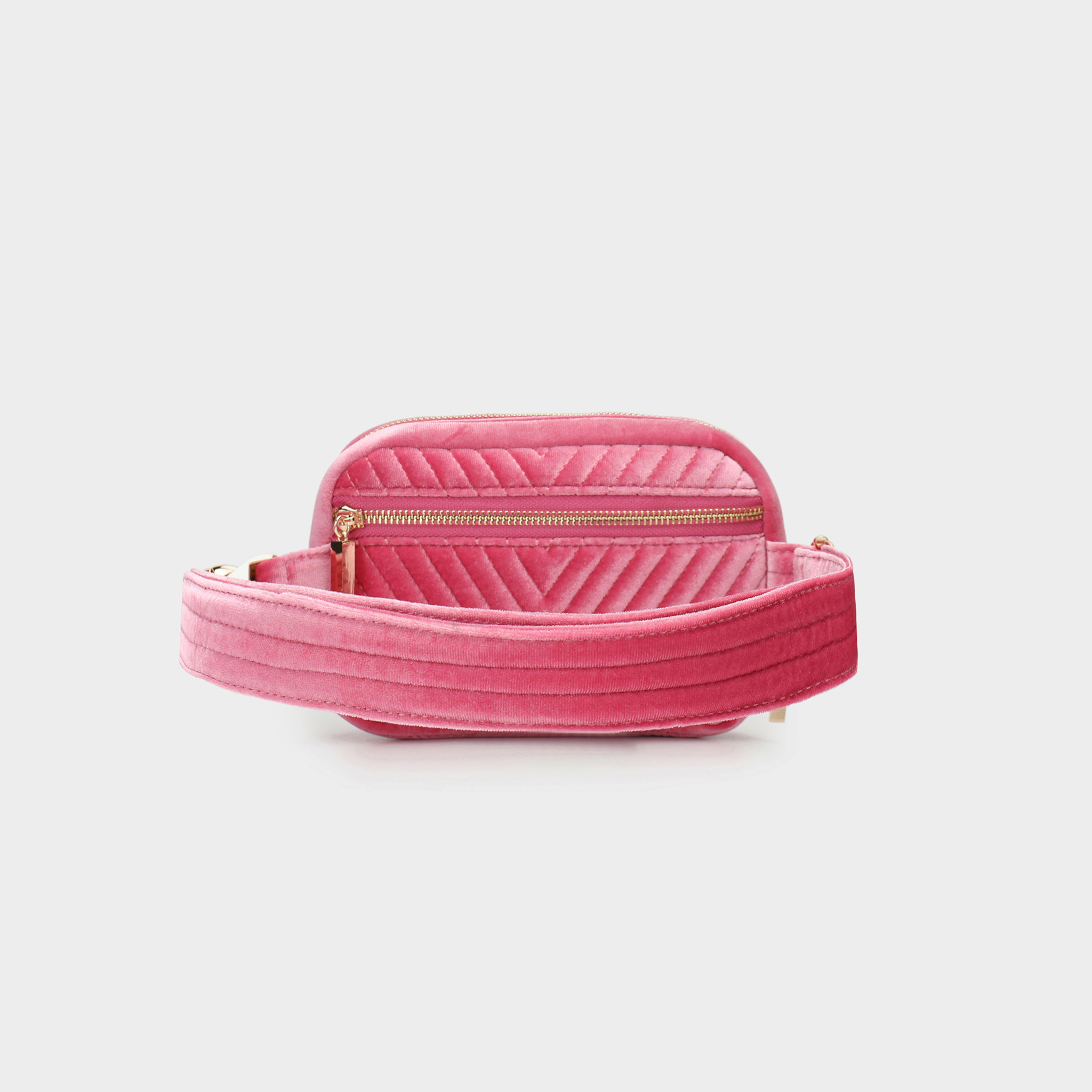 AERIN VELVET QUILTED BELT BAG HOT PINK