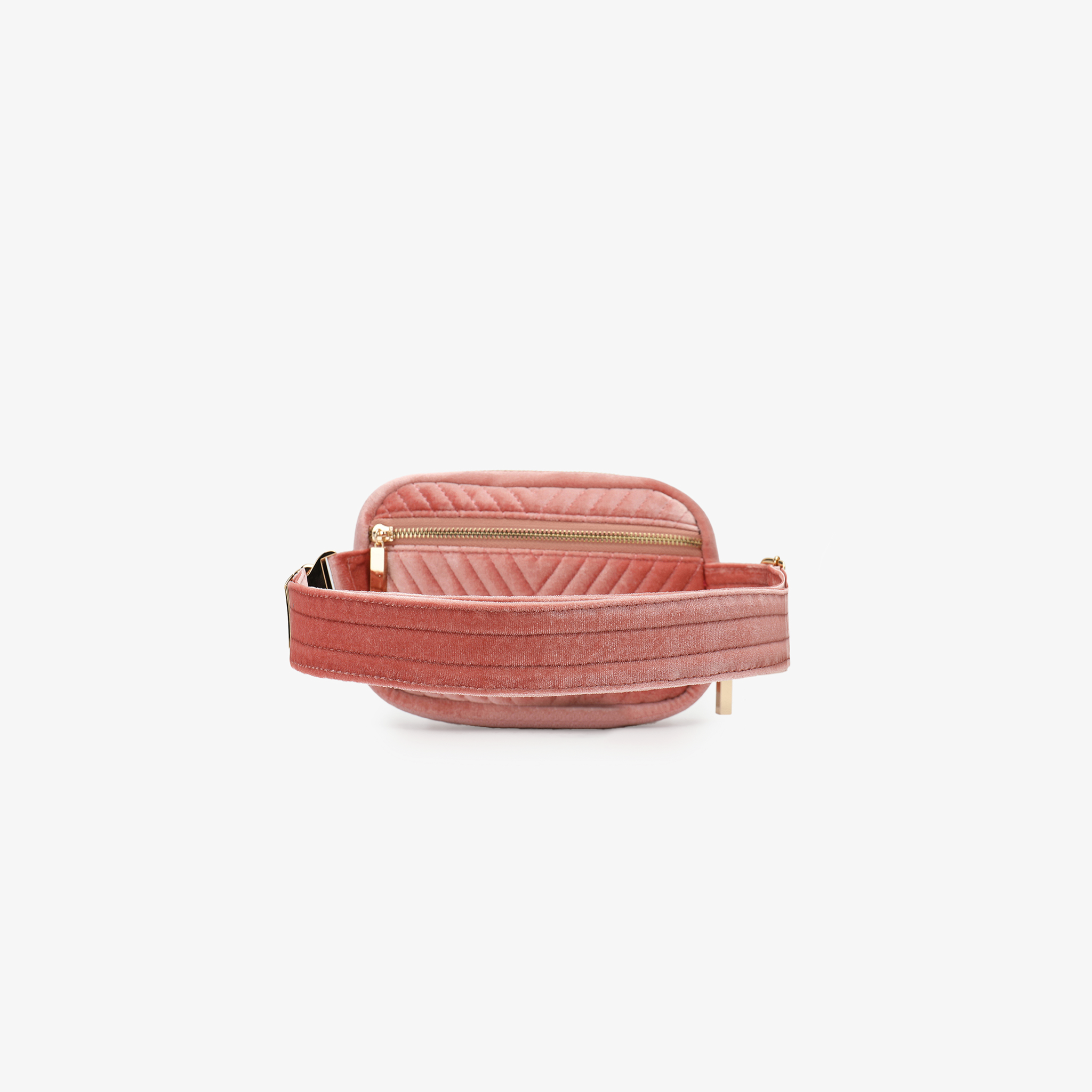 AERIN VELVET QUILTED BELT BAG PINK