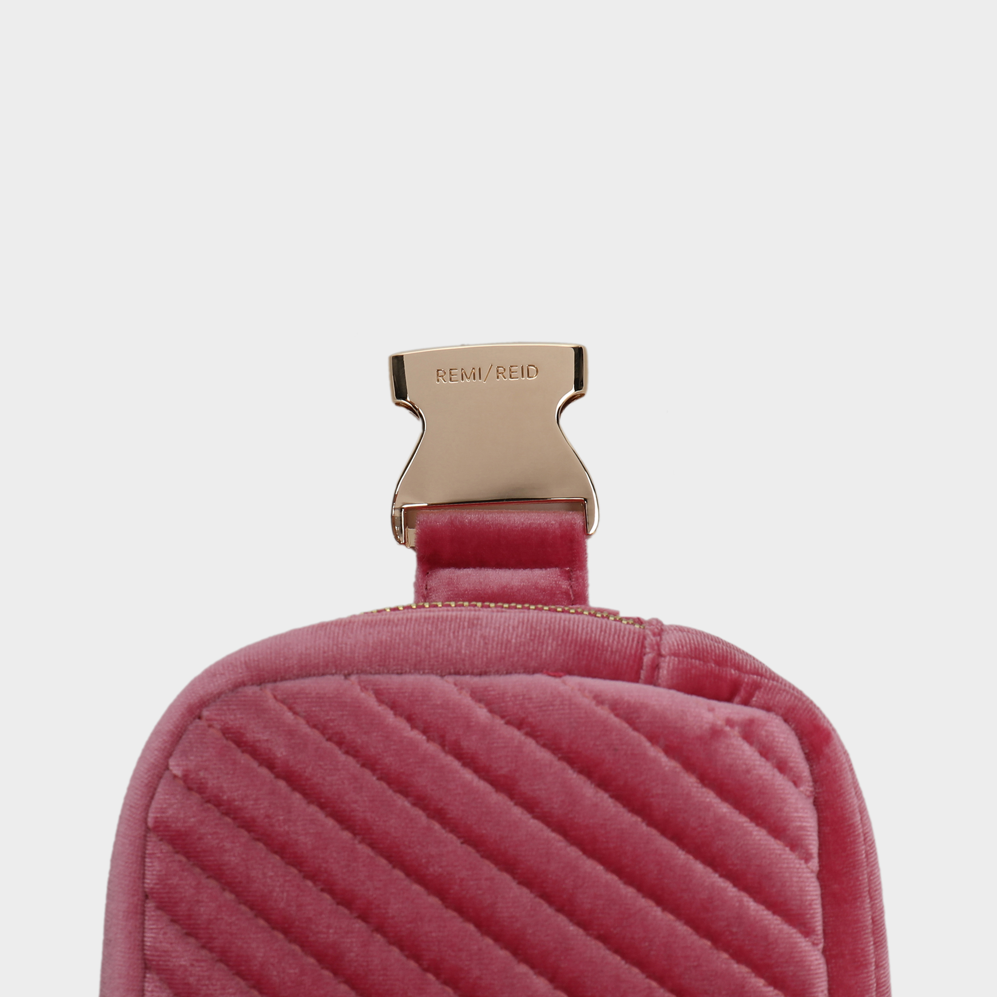 AERIN VELVET QUILTED BELT BAG HOT PINK