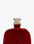 AERIN VELVET QUILTED BELT BAG RED