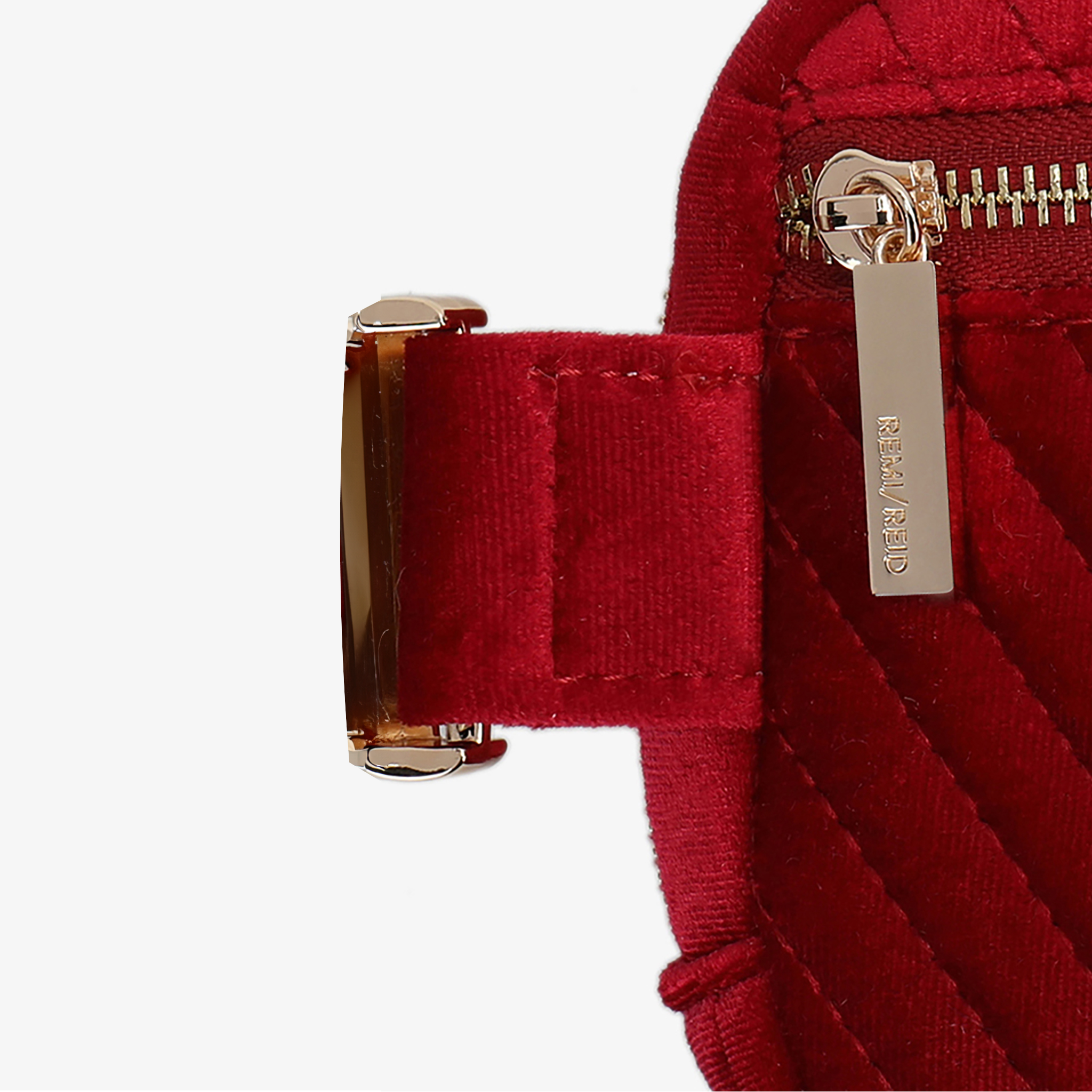 AERIN VELVET QUILTED BELT BAG RED