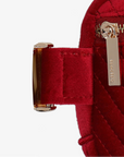 AERIN VELVET QUILTED BELT BAG RED