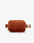 AERIN VELVET QUILTED BELT BAG RUST