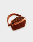 AERIN VELVET QUILTED BELT BAG RUST