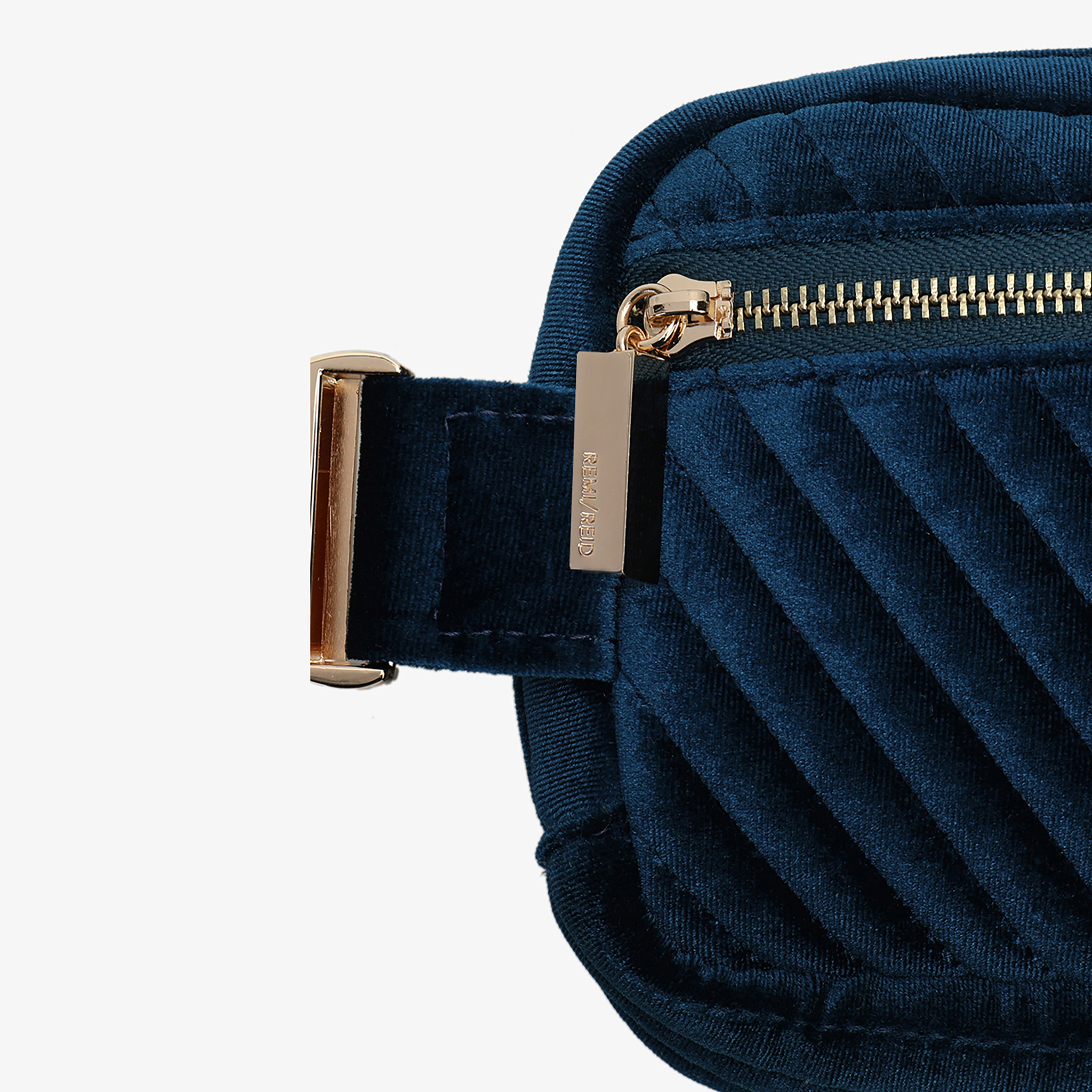 AERIN VELVET QUILTED BELT BAG TEAL