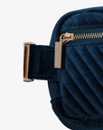 AERIN VELVET QUILTED BELT BAG TEAL