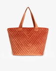 AERIN VELVET QUILTED TOTE RUST