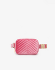 AERIN VELVET QUILTED BELT BAG HOT PINK