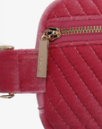 AERIN VELVET QUILTED BELT BAG HOT PINK